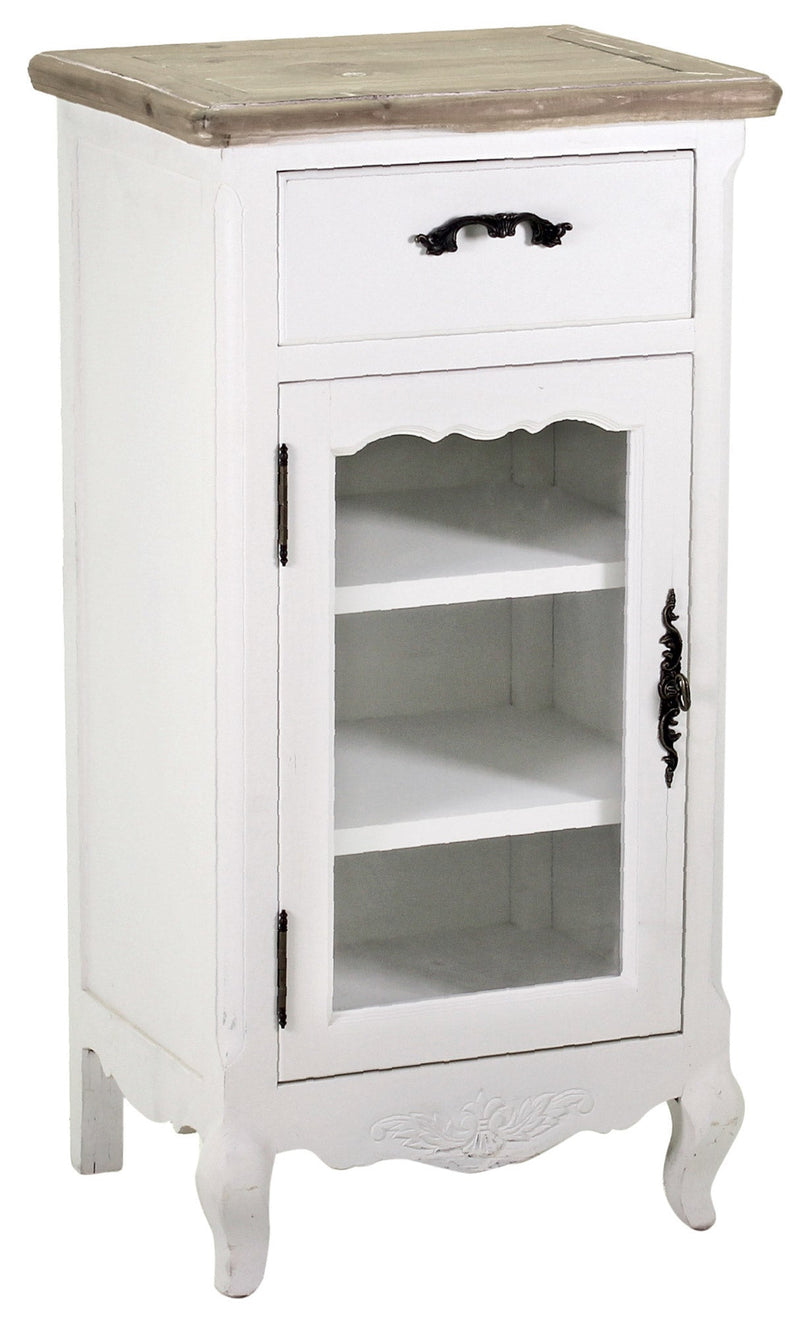 Comodino 1 Anta 1 Cassetto in Legno Country