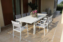 Tavolo Cuba Allungabile 220/280x100x75 h cm in Alluminio Bianco