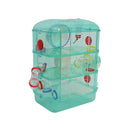 Gabbia per Criceti 3 Livelli Verde 40.5x28x55 cm 