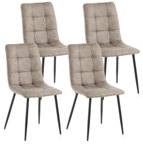 Set mit 4 Stühlen 42,5 x 52,5 x 87,5 cm in hellbraunem Kunstleder prezzo
