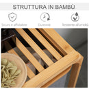 Cesto Portabiancheria 3 Scomparti Estraibili 50x32x69,7 cm in Tessuto e Bambù