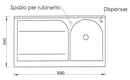 Lavatoio e Coprilavatrice 109x60x89cm Asse in Termoplastico Montegrappa Edilla Bianco Destro