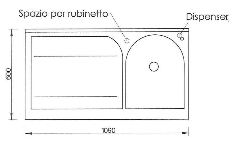Lavatoio e Coprilavatrice 109x60x89cm Asse in Termoplastico Montegrappa Edilla Bianco Destro con Cesto