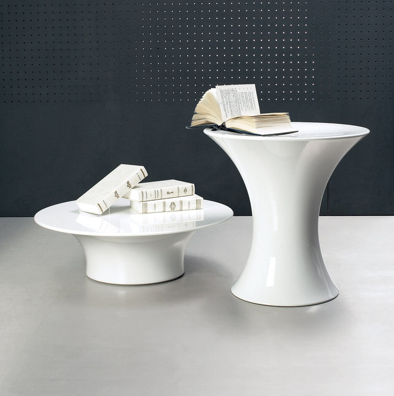 Tavolino da Giardino Componibile Ø37x47 cm in Resina Arkema Olimpo Bianco