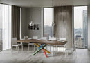 Tavolo Allungabile 120/380x90 cm Volantis Noce Gambe Multicolore 4/B      
