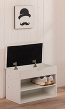 Panca da Ingresso con Cuscino Imbottito 60x30x45 cm Kobe Bianca