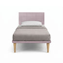 Letto 1 Piazza e Mezza con Rete Rivestita Microfibra Glicine Tessis Testata Square Varie Misure