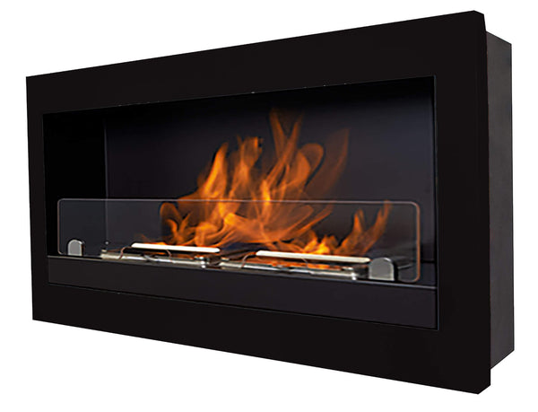 Bioethanol Wandkamin 45x85 cm mit schwarzem Karlsen Verona Glas acquista