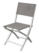 Set 4 Sedie da Giardino 57x46x86 cm in Alluminio Bianco-Grigio