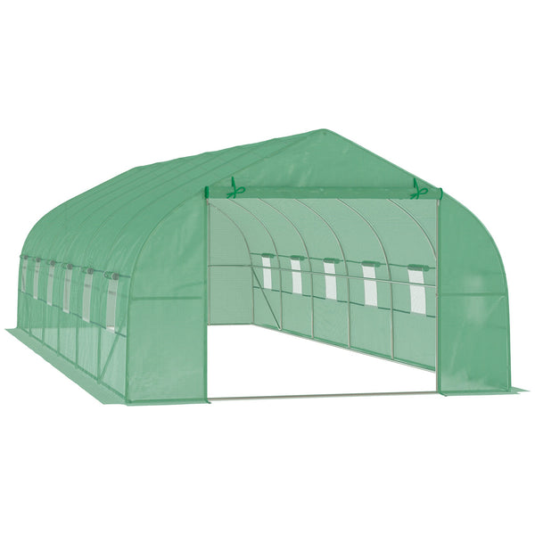 prezzo Tunnel-Gewächshaus 800 x 300 x 200 cm aus Stahl und grünem Polyethylen