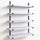 Set 5 Mensole da Parete 40x12x1,5 cm Scaffali da Muro con Staffe in Metallo Bianco