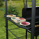 Gazebo per Barbecue con Tetto e 2 Ripiani Portaoggetti 240x150x230 cm in Metallo e PC Grigio Scuro