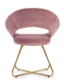 Set 2 Poltrone 58x69x81 cm in Poliestere Effetto Velluto Rosa