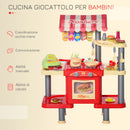 Cucina Giocattolo per Bambini 69X33X88 cm con 50 Accessori Rossa