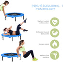 Trampolino Elastico Fitness Ø101,5 x 23 cm in Acciaio e PVC Nero e Blu