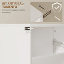 Scarpiera a Specchio 63x17x146 cm a 4 Ante Antiribaltamento in Legno Bianco      