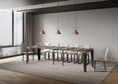 Consolle Allungabile 90-300x40x77 cm Flame Tortora Telaio Antracite 