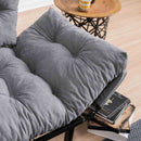 Divano letto Nitta grigio 190x70 cm braccioli reclinabili