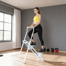 Stepper Vertical Climber Pieghevole con Impugnatura Regolabile Pedali Antiscivolo e Monitor LCD Bianco      