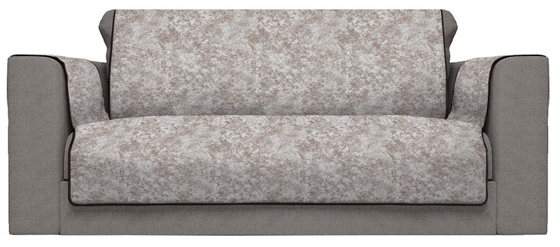 Copridivano con Copri Braccioli in Poliestere e Cotone Marrone Varie Misure