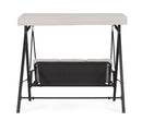 Dondolo da Giardino 3 Posti Schienale Ribaltabile con Cuscini 185x110x163h cm in Acciaio e Poliestere Taurus Grigio Chiaro