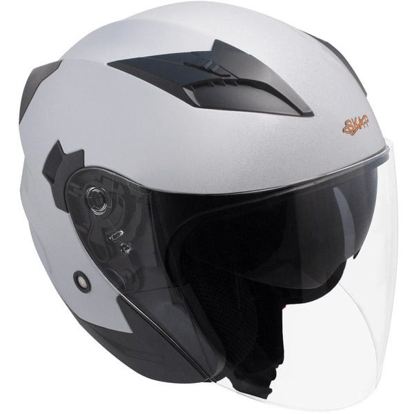 Demi-Jet Scooter Helm Langes Visier Ska-P 1 PH Bolt Silber Metall acquista