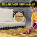 Set da Giardino 4 Pezzi con Divano 2 Poltrone e Tavolino Basso in Rattan Bianco Crema    