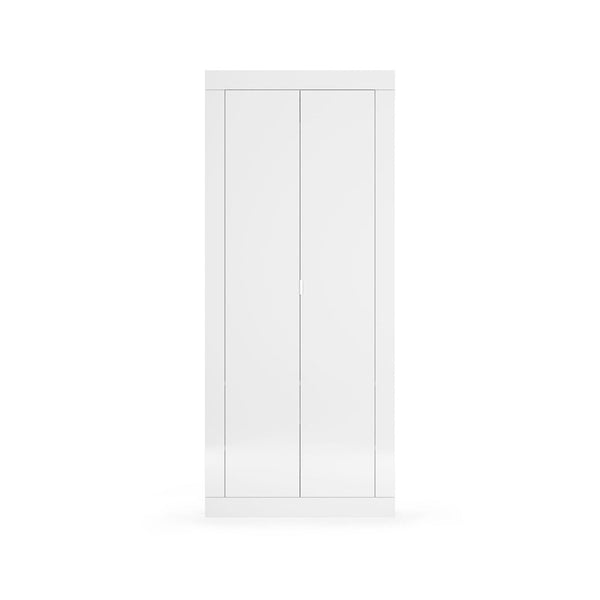 Armadio Guardaroba con Appendiabiti e Ripiani 78x30x186,5 cm Linea Basic Bianco Lucido acquista