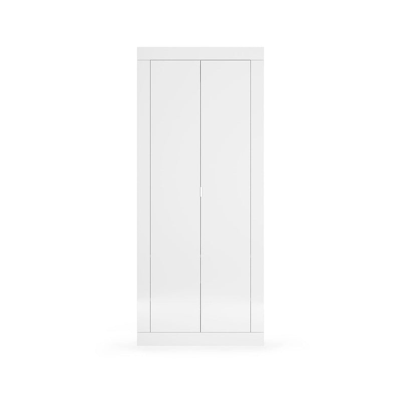 Armadio Guardaroba con Appendiabiti e Ripiani 78x30x186,5 cm Linea Basic Bianco Lucido