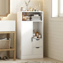 Mobile Bagno Slim 50x25x100 cm con Cassetti e Ripiani Aperti in Truciolato Bianco      