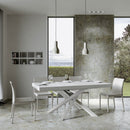Tavolo Allungabile 200-460x90x77 cm Volantis Premium Bianco Frassino Telaio Bianco 
