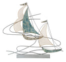 Scultura Regata 64x8,9x60 cm in Ferro Multicolor