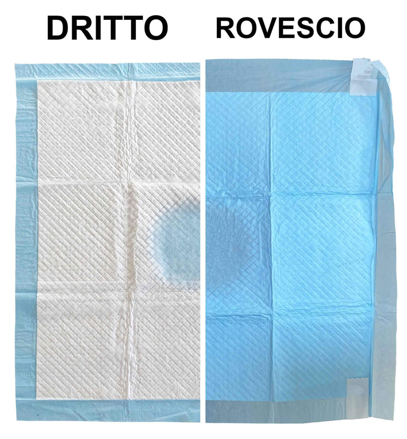 Set 80 Tappetini Assorbenti Profumo Limone 60x60 cm in Poliestere Bianco/Azzurro