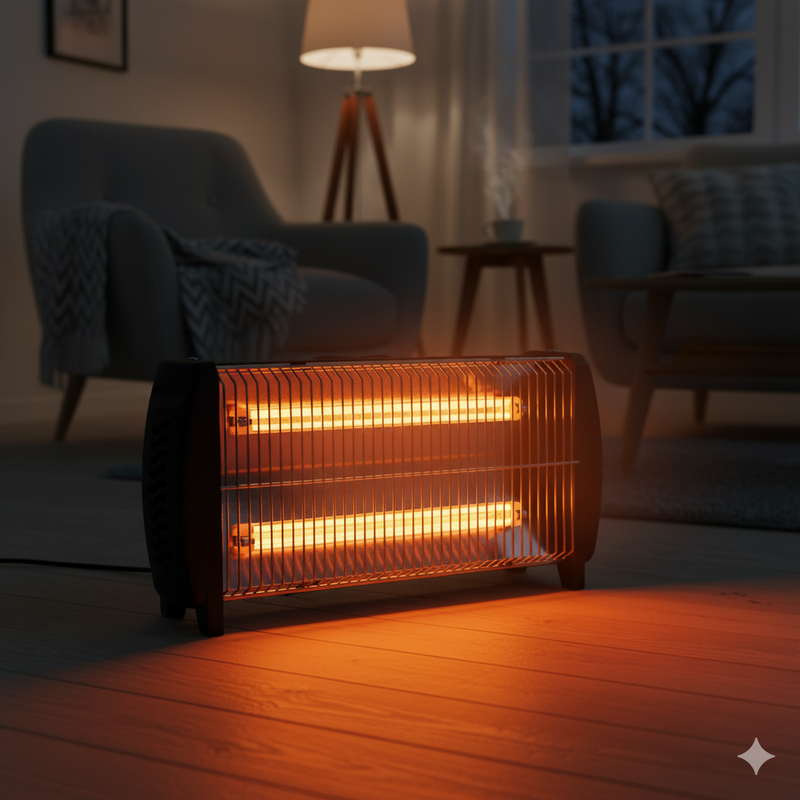 Stufa Elettrica 2 Elementi al Quarzo 1200W ECM Q2