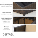 Set Salotto da Giardino 4 Poltrone 2 Poltrone Angolari e 2 Tavolini in Rattan PE Marrone