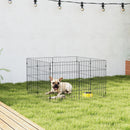 Recinto per Cani Pannelli 50x60 cm Espandibile e Pieghevole in Acciaio Nero      