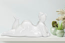 Statua Donnina Yoga Relax 32x16x16 cm in Poliresina Bianco