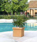 Vaso 40x40x35cm in Resina Tulli Quadro Liscio Classic 40 Anticato