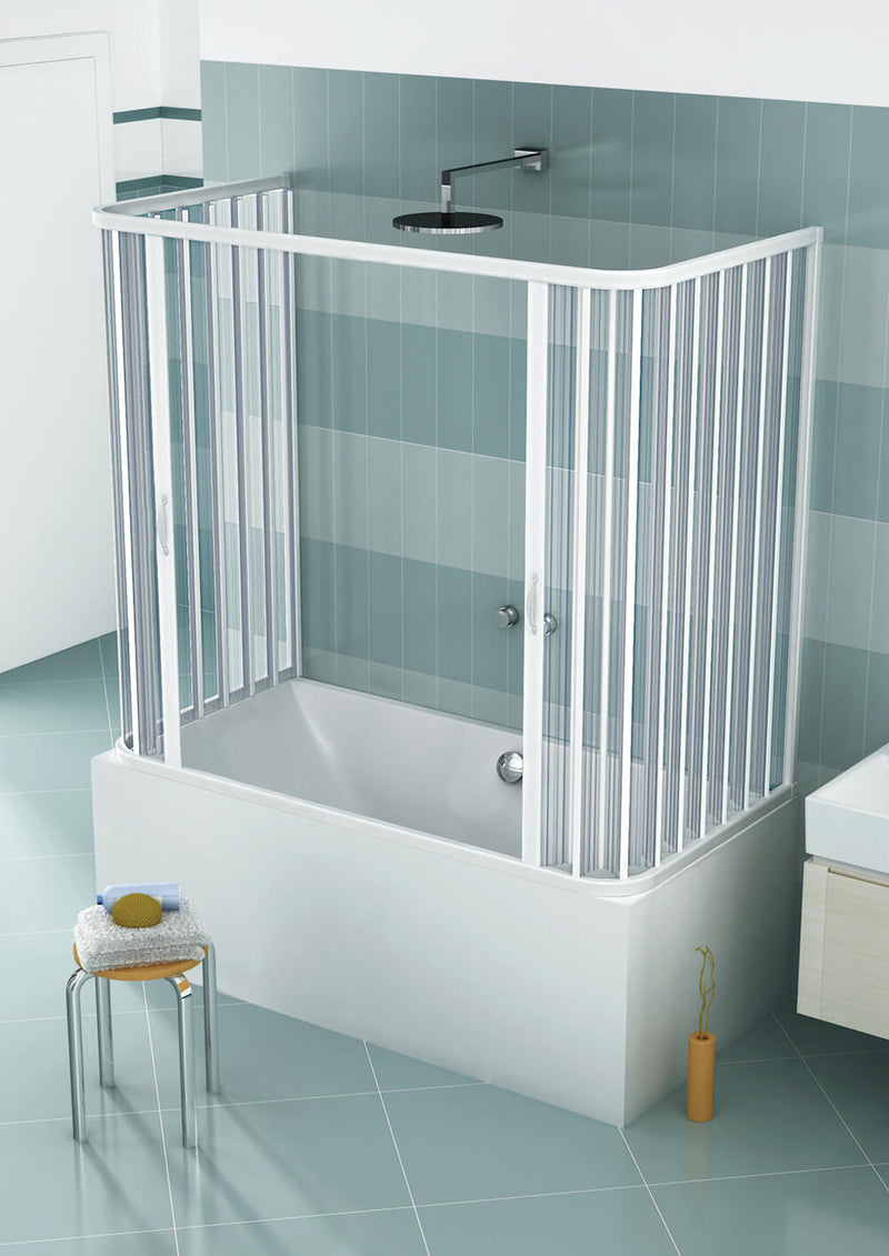 Sopravasca Paratia 3 Lati 2 Ante a Soffietto Apertura Centrale In PVC H150 Caldoni UFO