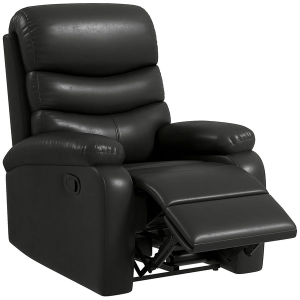 Poltrona Relax Reclinabile Manuale 80x90x105 cm in Similpelle Nera prezzo