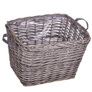 Porta Legna Rettangolare in Vimini Larghezza 55 cm