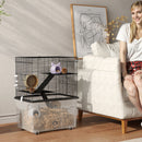 Gabbia per Criceti a 3 Piani 58x43x74 cm con Rampe e Accessori Nero   