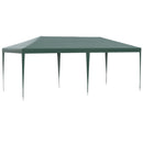 Gazebo da Giardino 585x295x255 cm con Pareti Rimovibili e Finestre Trasparenti Verde   