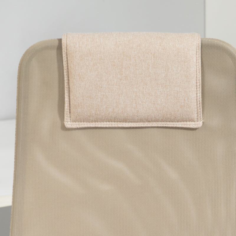 Sedia da Ufficio Ergonomica Girevole con Reclinazione Altezza Regolabile 58x61x115-125 cm Beige  