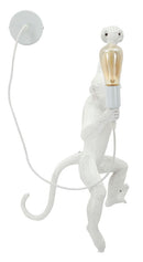 Lampada da Muro Monkey Bianca 32x32x64 cm in Resina Bianco      