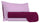Set aus Oberlaken und Kissenbezügen Doubleface Lilla/Plum