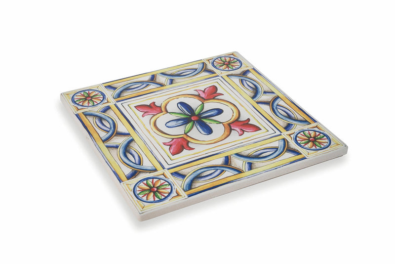 Sottopentola Quadrato in Ceramica Fondo in Sughero 16x16 cm VdE Tivoli 1996 Costiera