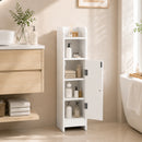 Mobile Bagno Slim Salvaspazio 18x20x80 cm con Armadietto e Ripiano in MDF Bianco      