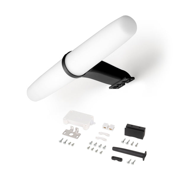 Emuca LED-Strahler aus schwarzem Technoplastik und Aluminium für Badezimmerspiegel Gemini, 5-teilig sconto