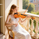 Violino 4/4 per Principianti e Adulti con Custodia Arco Spalliera e Pece Manico e Testa in Acero Marrone      
